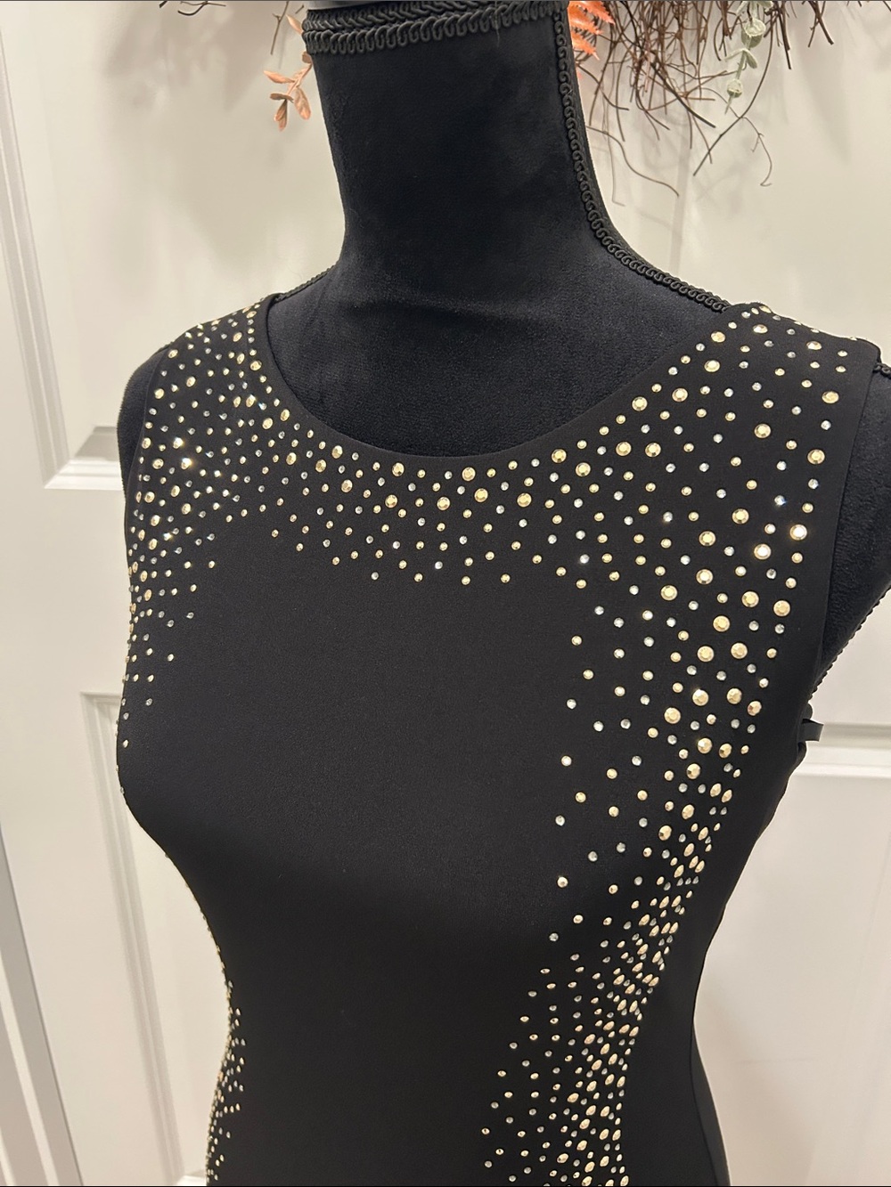 Calvin Klein Black Sleeveless Studded Sheath Dress Size Small - Picture 6 of 16